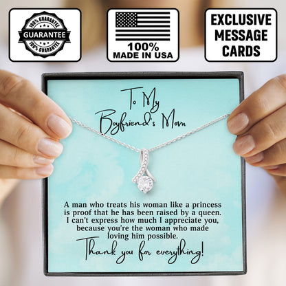 To My Boyfriend's Mom Necklace With Message Card And Box, Valentines Day, Mother's Day Gifts