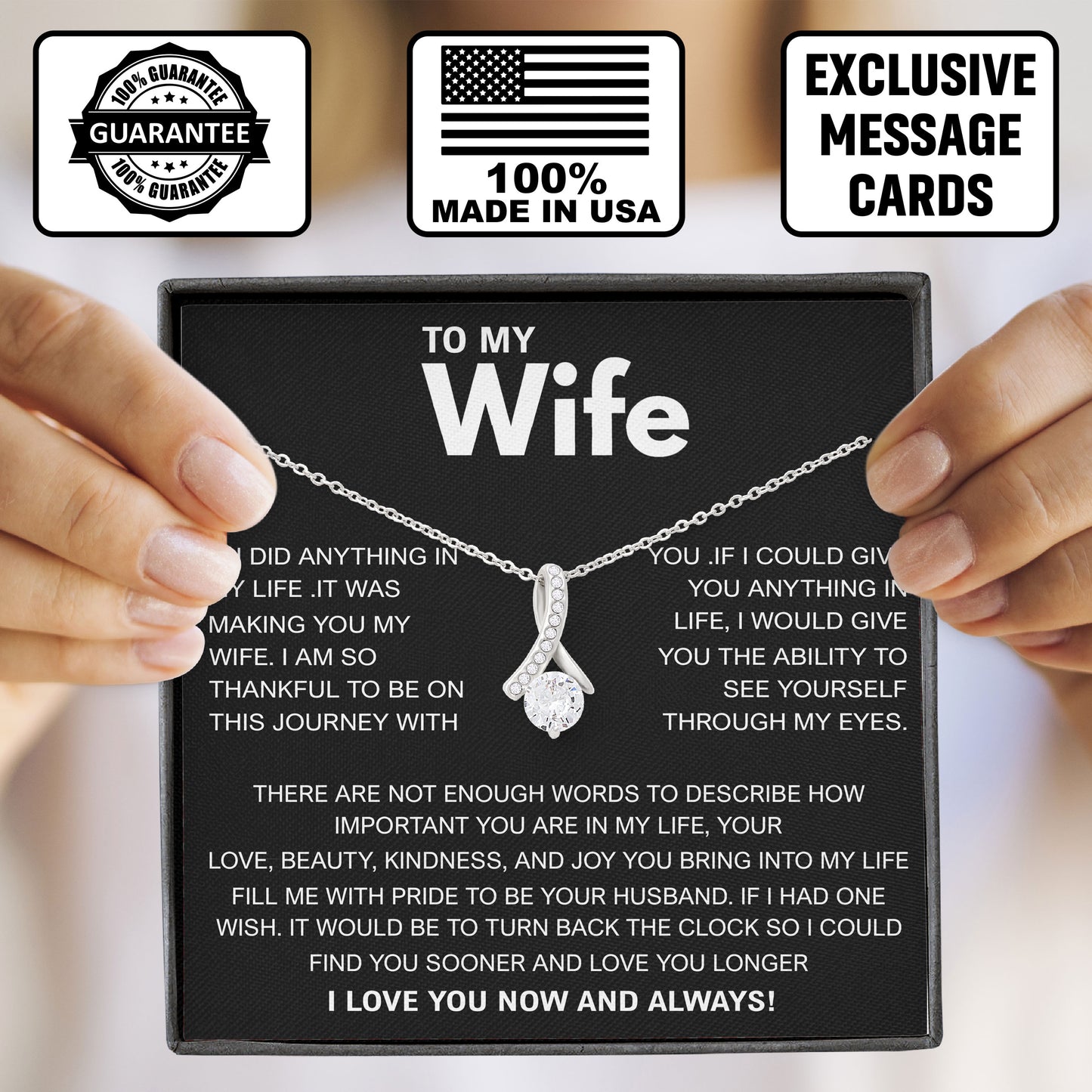 To My Wife Necklace Gift for Valentine, Birthday