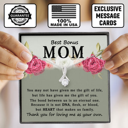 To My Best Bonus Mom Necklace Meaningful Gift
