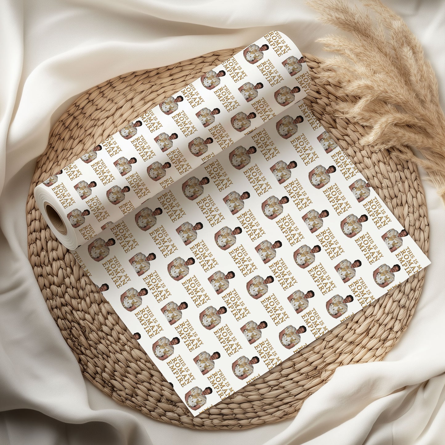 This is my roman empire wrapping paper, Boromir Santa Hat Christmas Gift Wrap