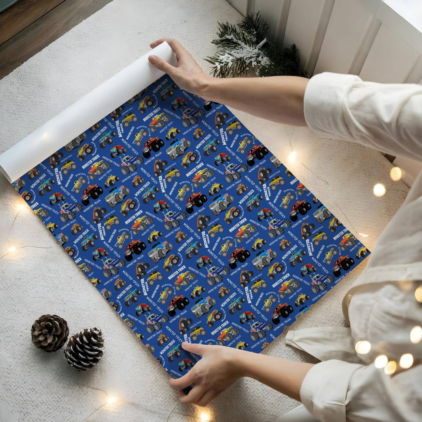 Monster Truck Wrapping Paper Christmas Gifts