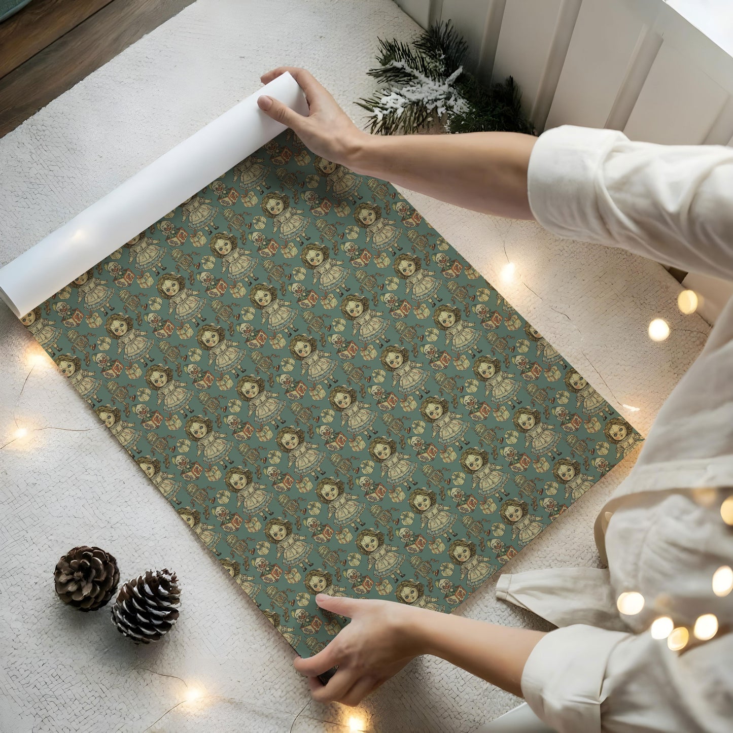 Gothic Baby Christmas Wrapping Paper