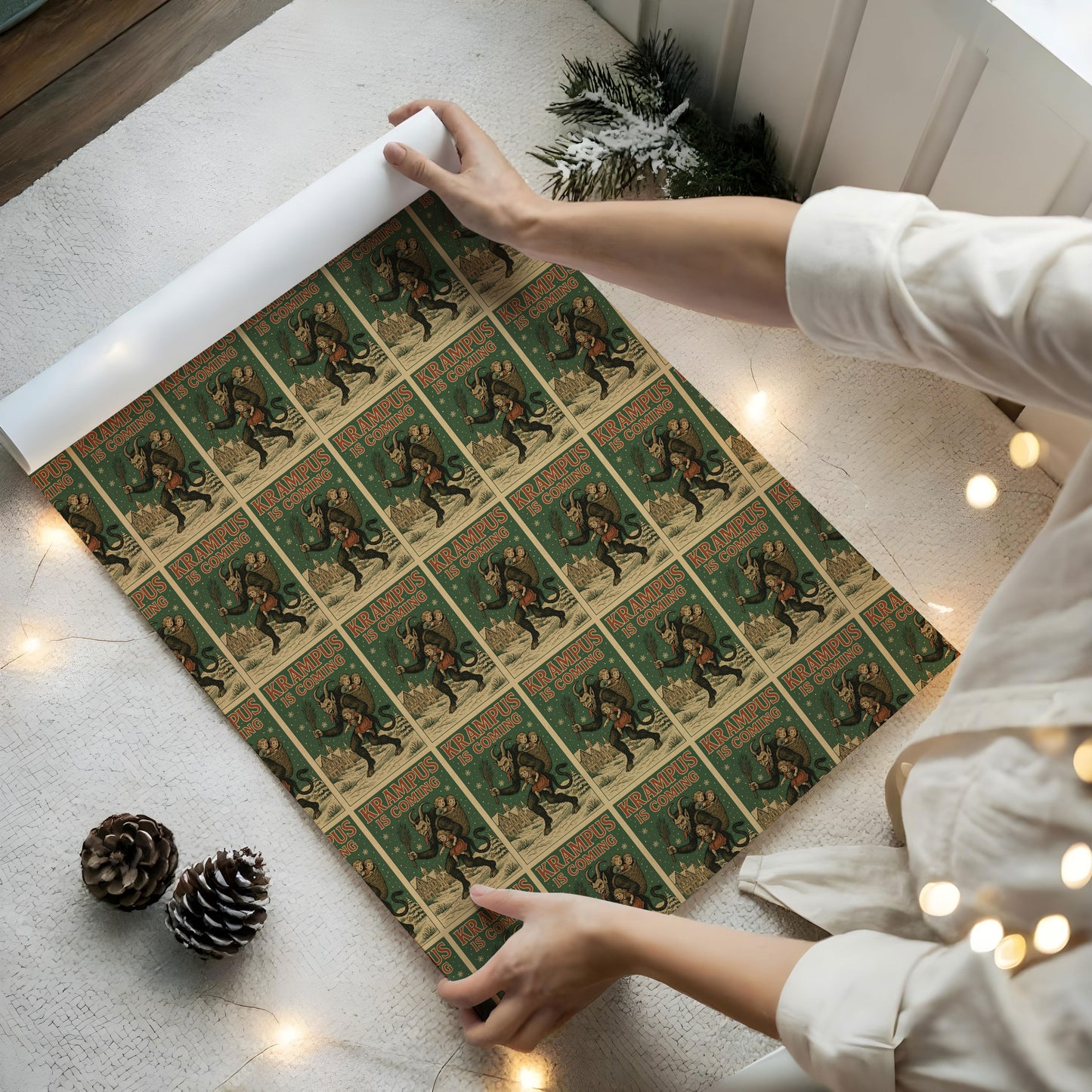 Krampus Is Coming Wrapping Paper