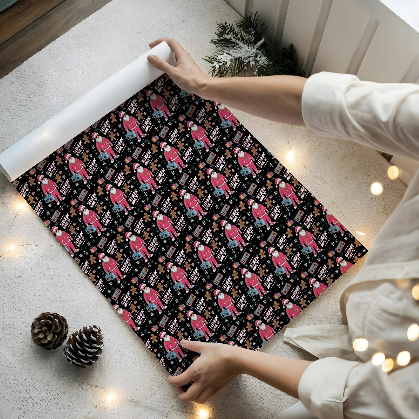 Santa Sleighin Since 67 Wrapping Paper