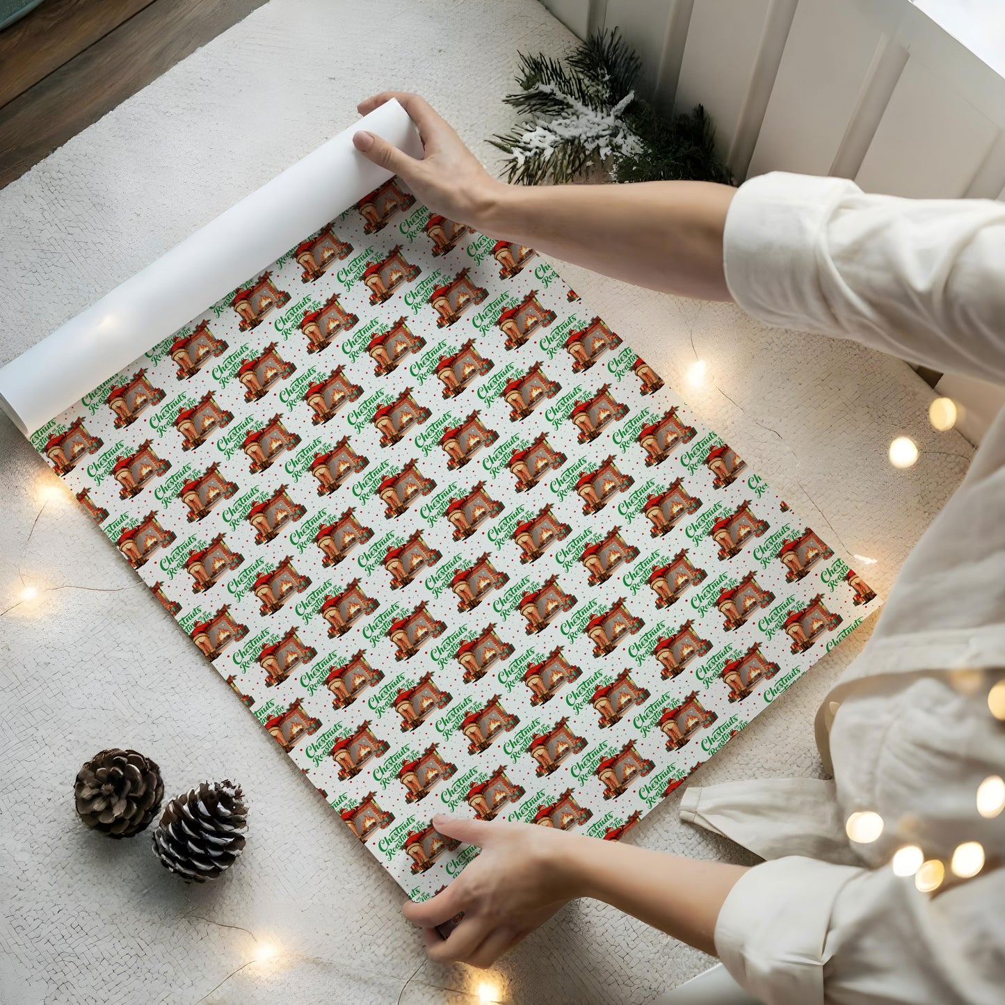 Playful Santa Christmas Gift Wrap Roll