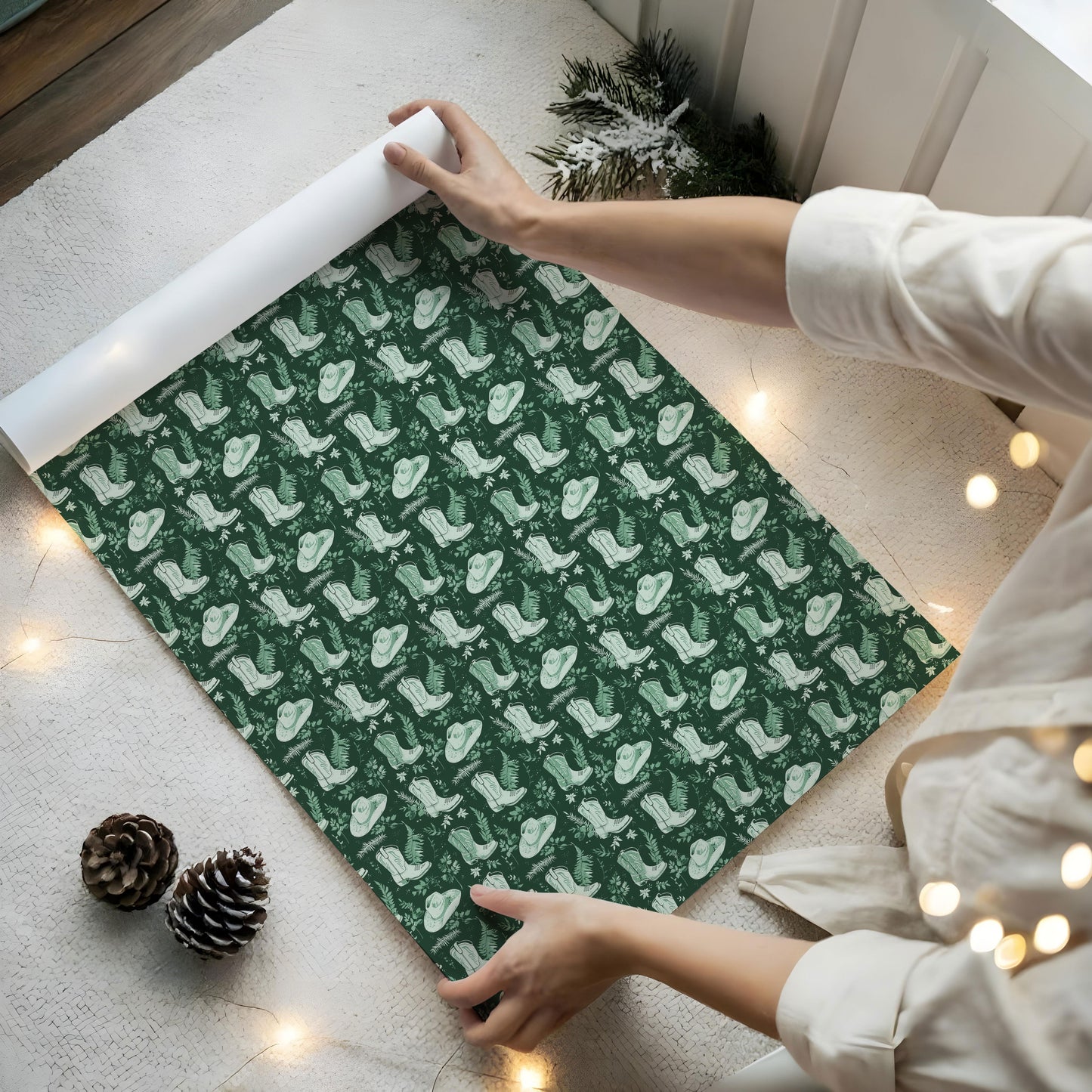 Wild West Christmas Cowboy Wrapping Paper