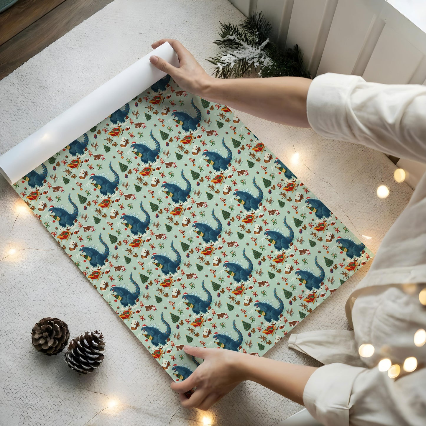 Godzilla Kaiju Edo Japanese Era Xmas Paper