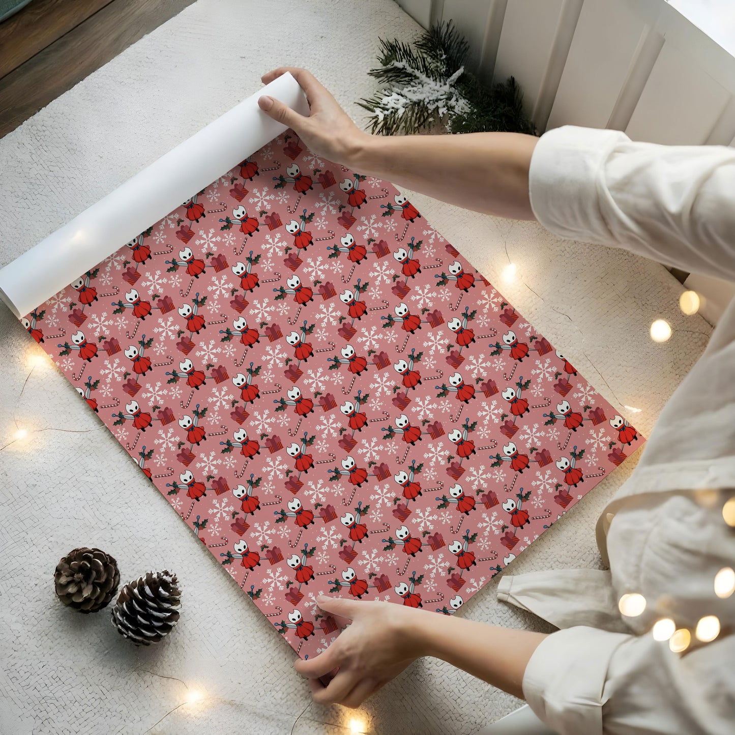 Silksong Inspired Holiday Wrap Dark Gothic Xmas Paper For Fans