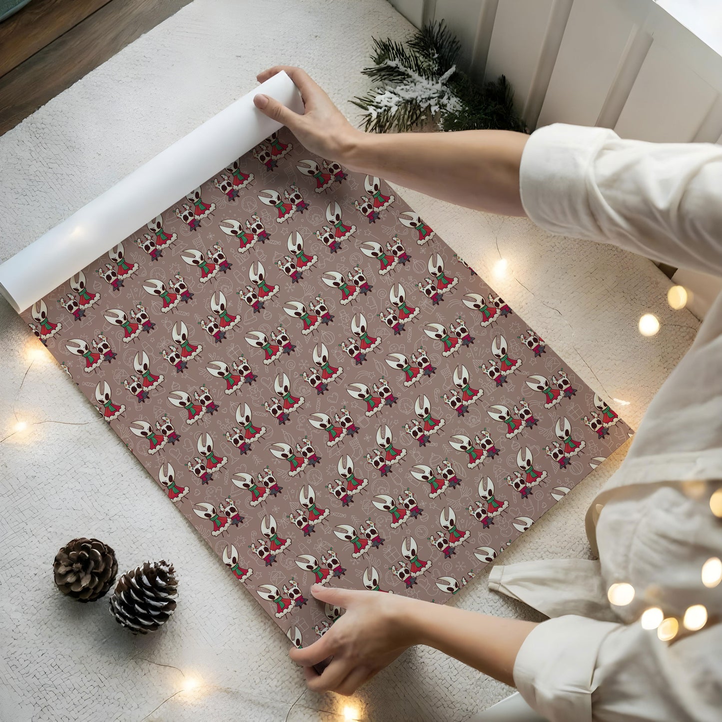 Hollow Knight Christmas Paper Gaming Theme Holiday Gift Wrap