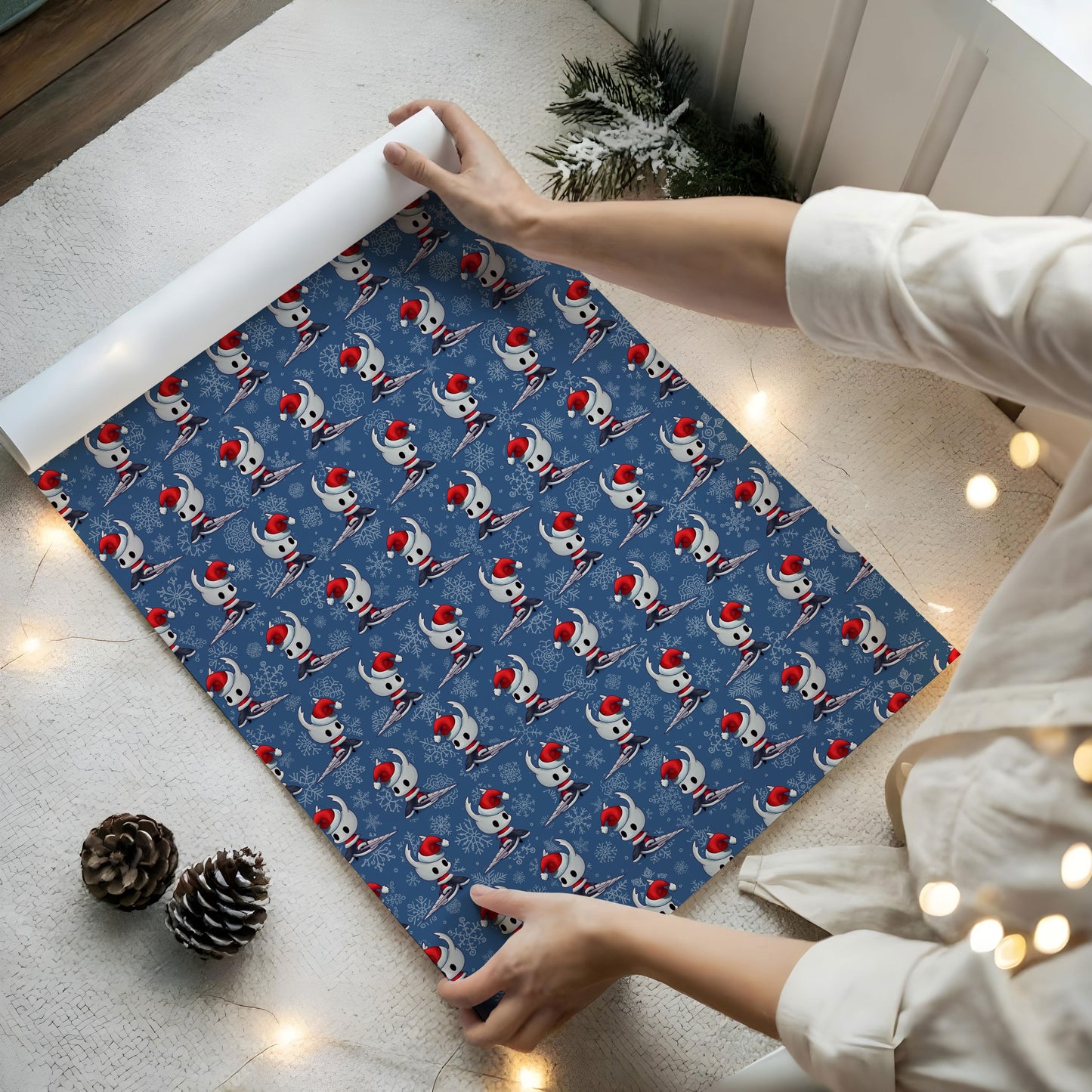 Hollow Knight Holiday Wrap Silksong Game Theme Christmas Paper