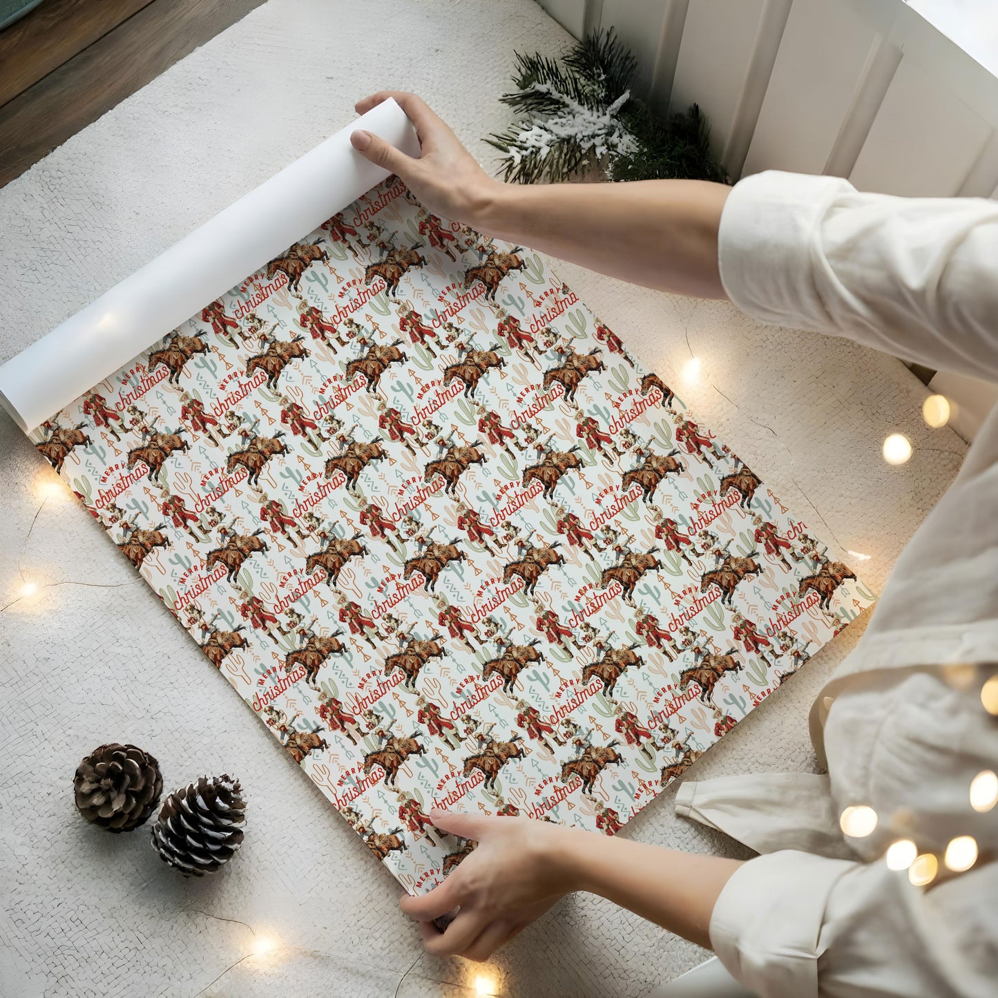 Santa Cowboy Xmas Wrapping Paper