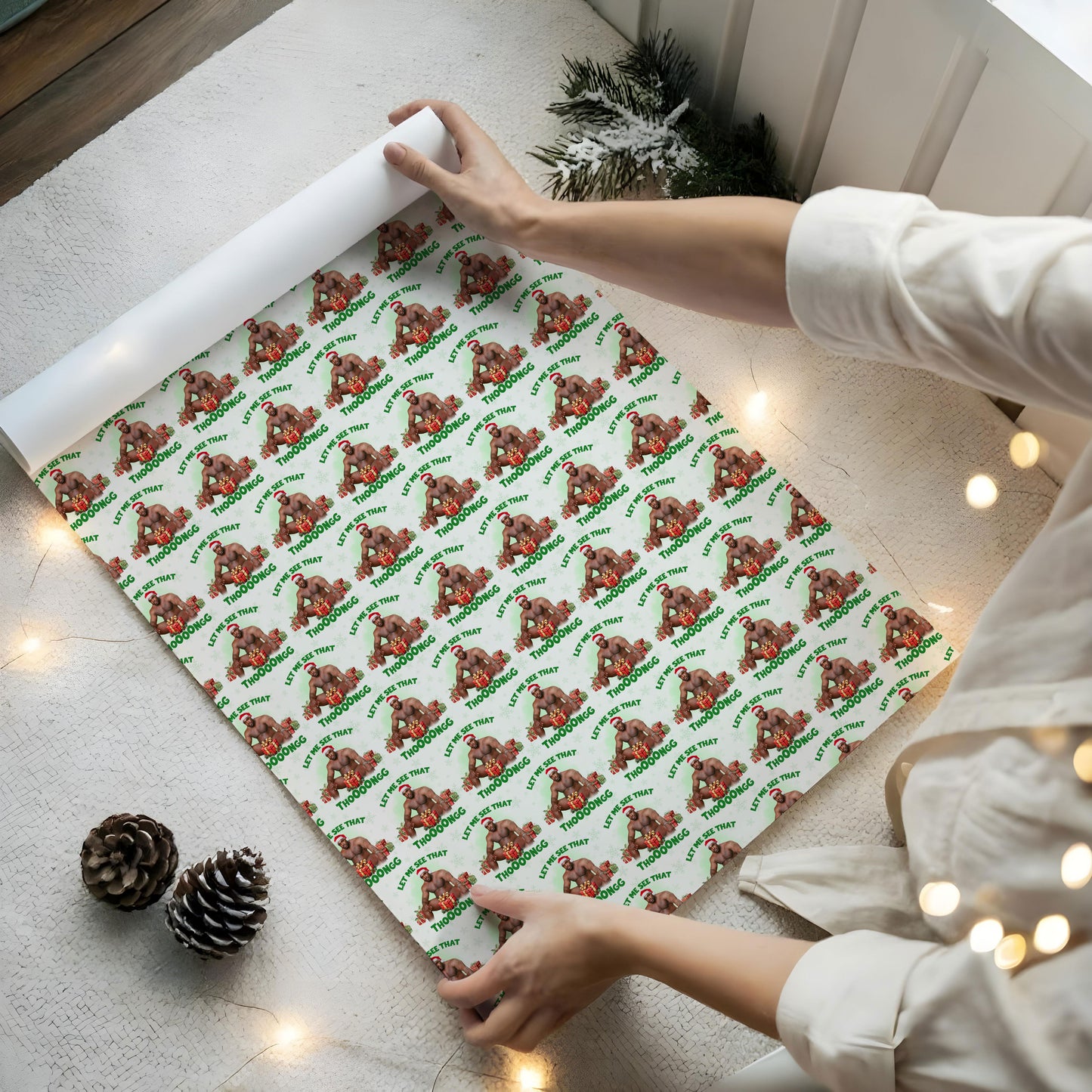 Barry Wood Santa Christmas Wrapping Paper