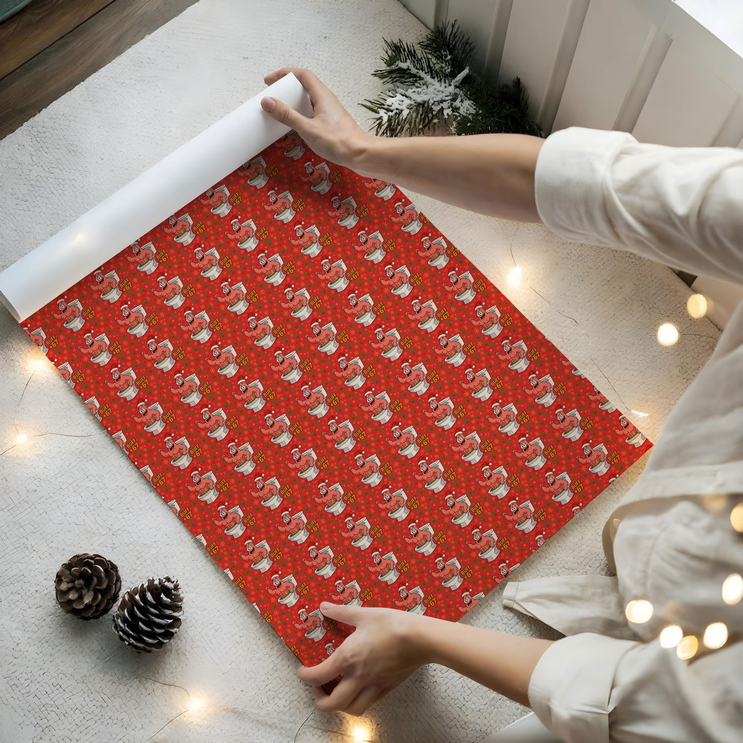 Patrick Star Meme 67 Wrapping Paper