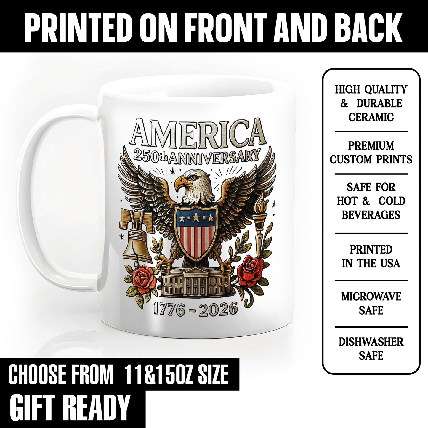 Celebrates United States 250th Military Mug
